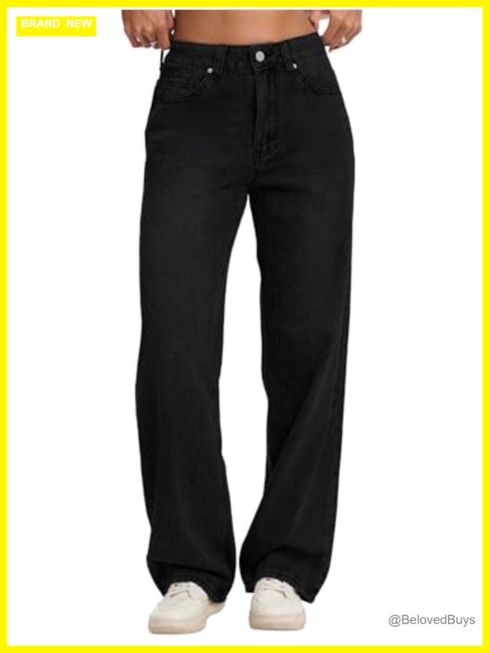 Straight Leg Jeans Women Mid Waisted Boyfriend Denim Pants Loose Fit